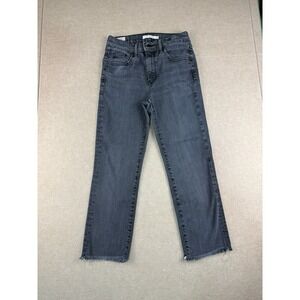 Levi's 724 Women's Jeans Size 26 Gray‎ High Rise Straight Raw Hem "BIG E"